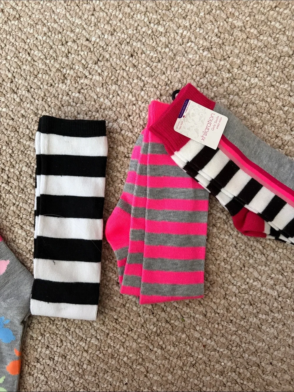 Kids Multicolor Character & Stripe Socks Pack - Assorted Colors 7 pairs